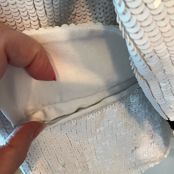 L’AGENCE White And Navy Sequin Blazer - Picture 12 of 16